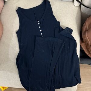 Women's Navy Sleeveless Jumpsuit
